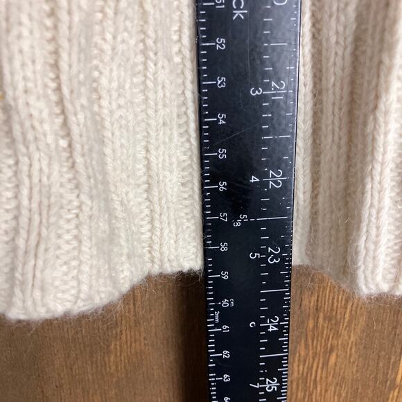 Banana Republic Womens Sweater Ivory Cable Knit Rabbit Hair Wool Blend Large - Picture 7 of 13